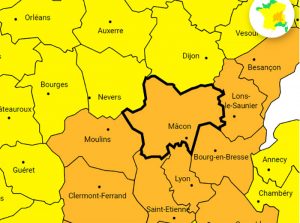 Saône-et-Loire : Alerte météo ORANGE pour orages