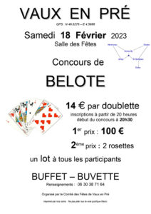 Concours de belote (Vaux en Pré)