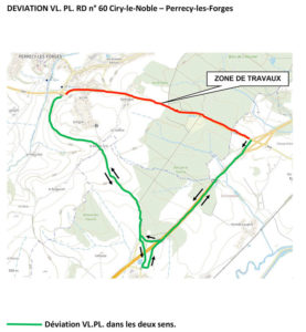 RD 60 – Communes de PERRECY-LES-FORGES et de CIRY-LE-NOBLE