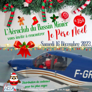 Arrivée du Père Noël en avion à Pouilloux