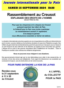Le Creusot : Rassemblement pour la Journée Internationale de la Paix