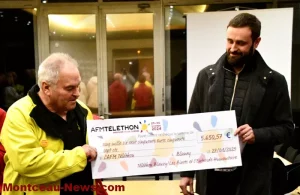 Blanzy : remise du chèque pour le Téléthon