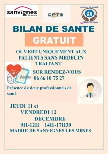Bilan de santé gratuit à Sanvignes