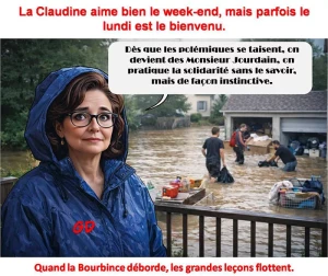 La Claudine aime les week-ends, mais parfois le lundi est le bienvenu.