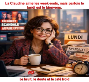 La Claudine aime les week-ends, mais parfois le lundi est le bienvenu.