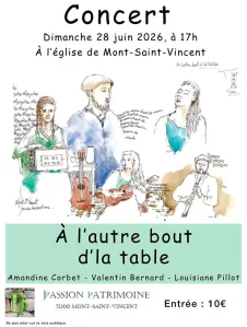Concert de l’ensemble « A l’autre bout d’la table » à Mont Saint Vincent