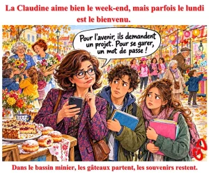 La Claudine aime bien le week-end, mais parfois le lundi est le bienvenu.